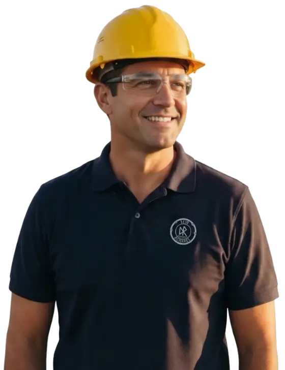DECO site supervisor in hard hat
