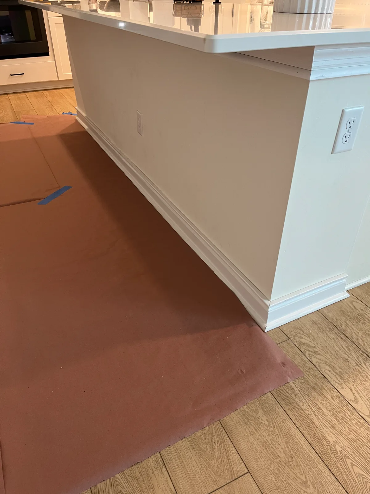Kitchen island before custom upgrade in St. Johns, FL