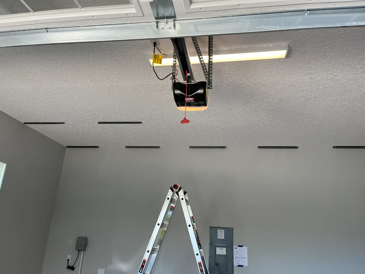 Garage ceiling before storage rack installation in Clay County, FL
