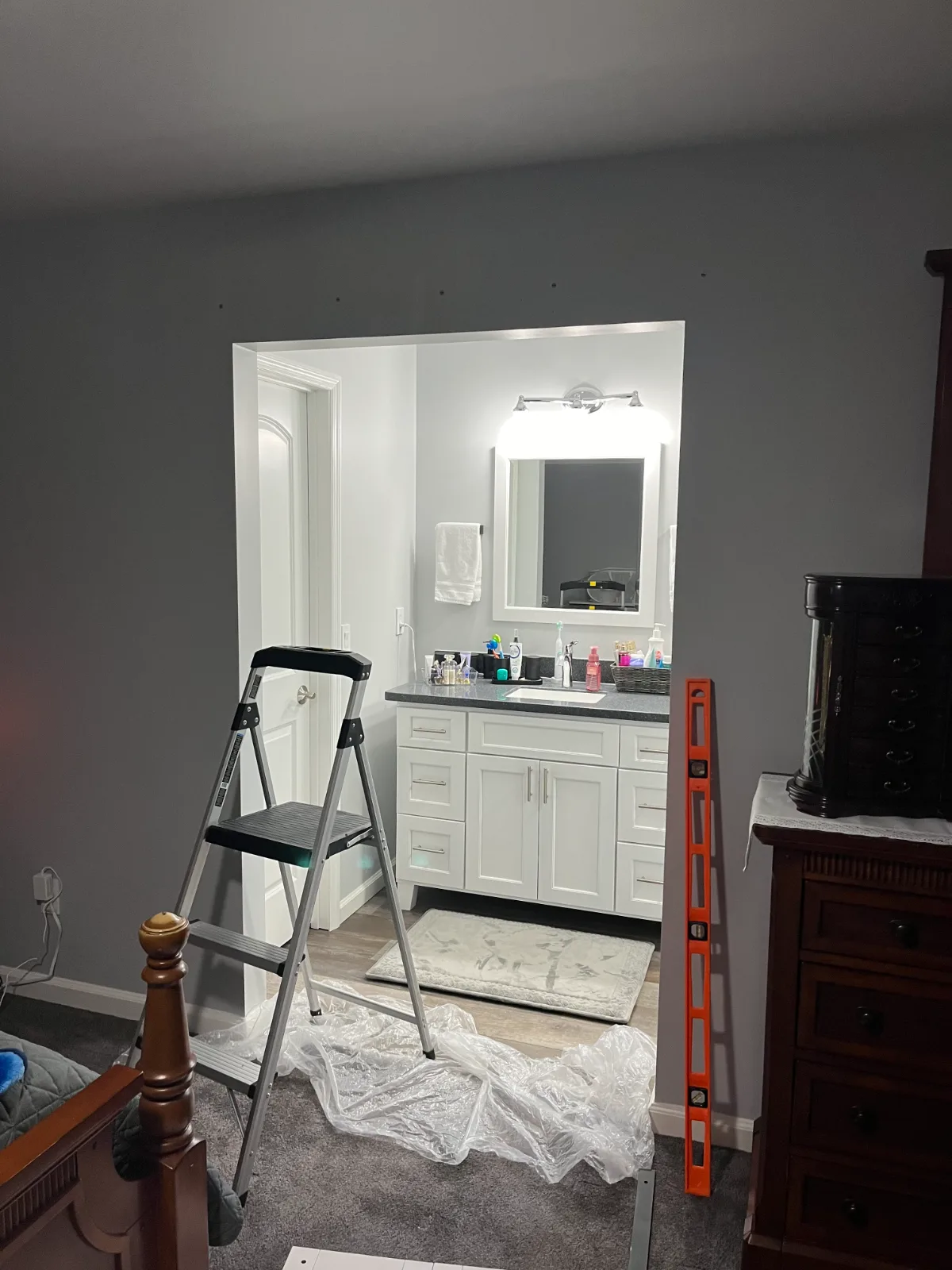 Bathroom doorway before bifold barn door installation in Jacksonville, FL