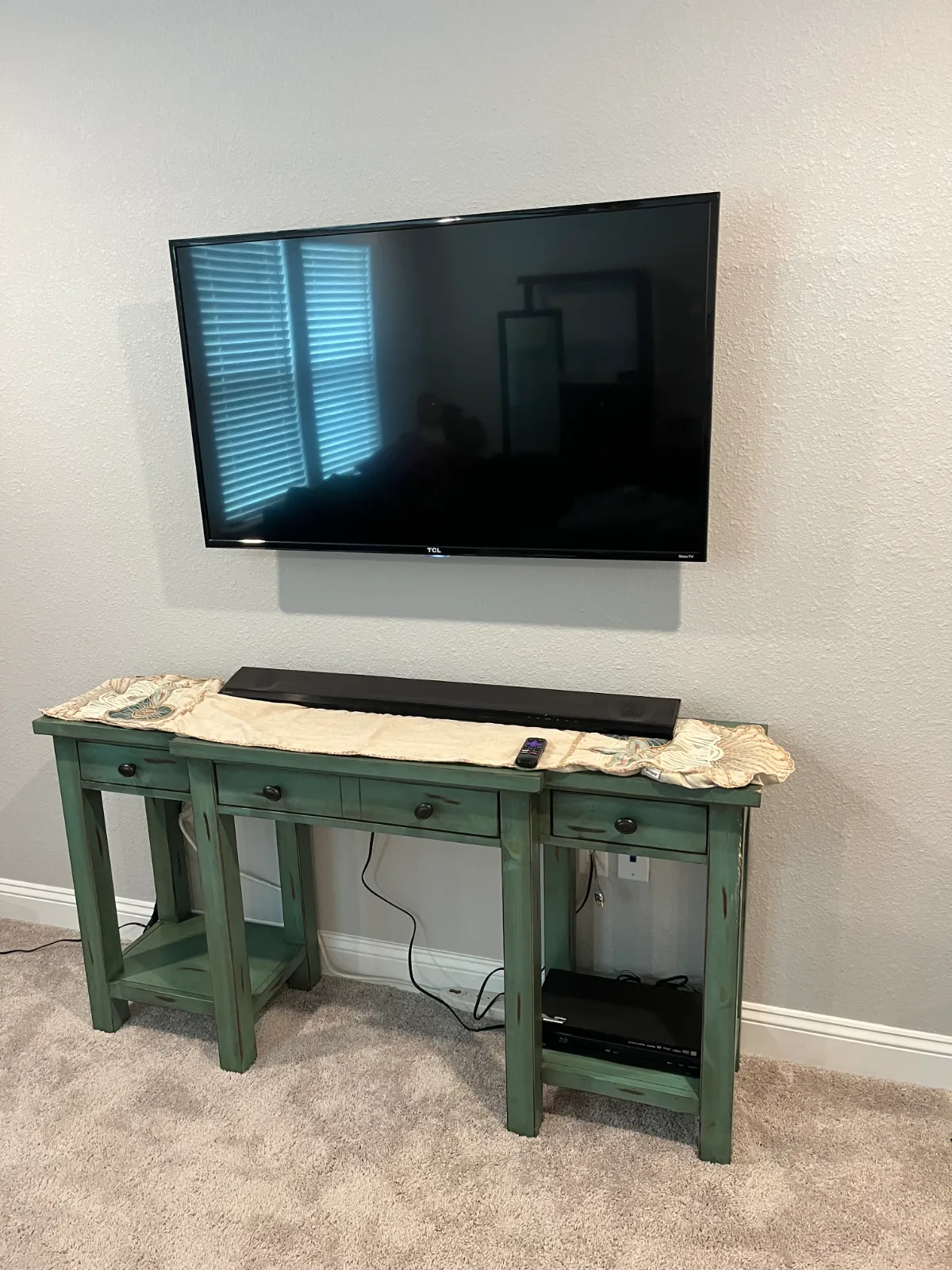 Wall-mounted TV with concealed cable management in Duval County, FL