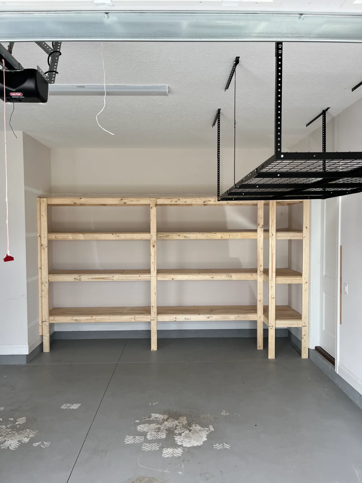Custom wooden garage shelving installed in Mandarin, FL