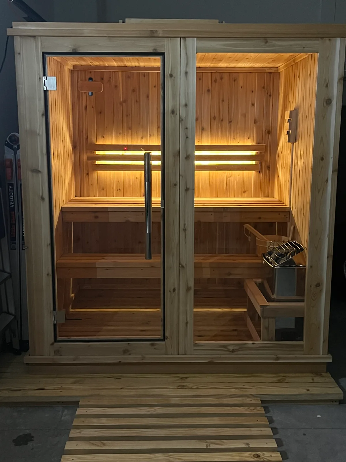 Sauna during installation in St. Johns, FL