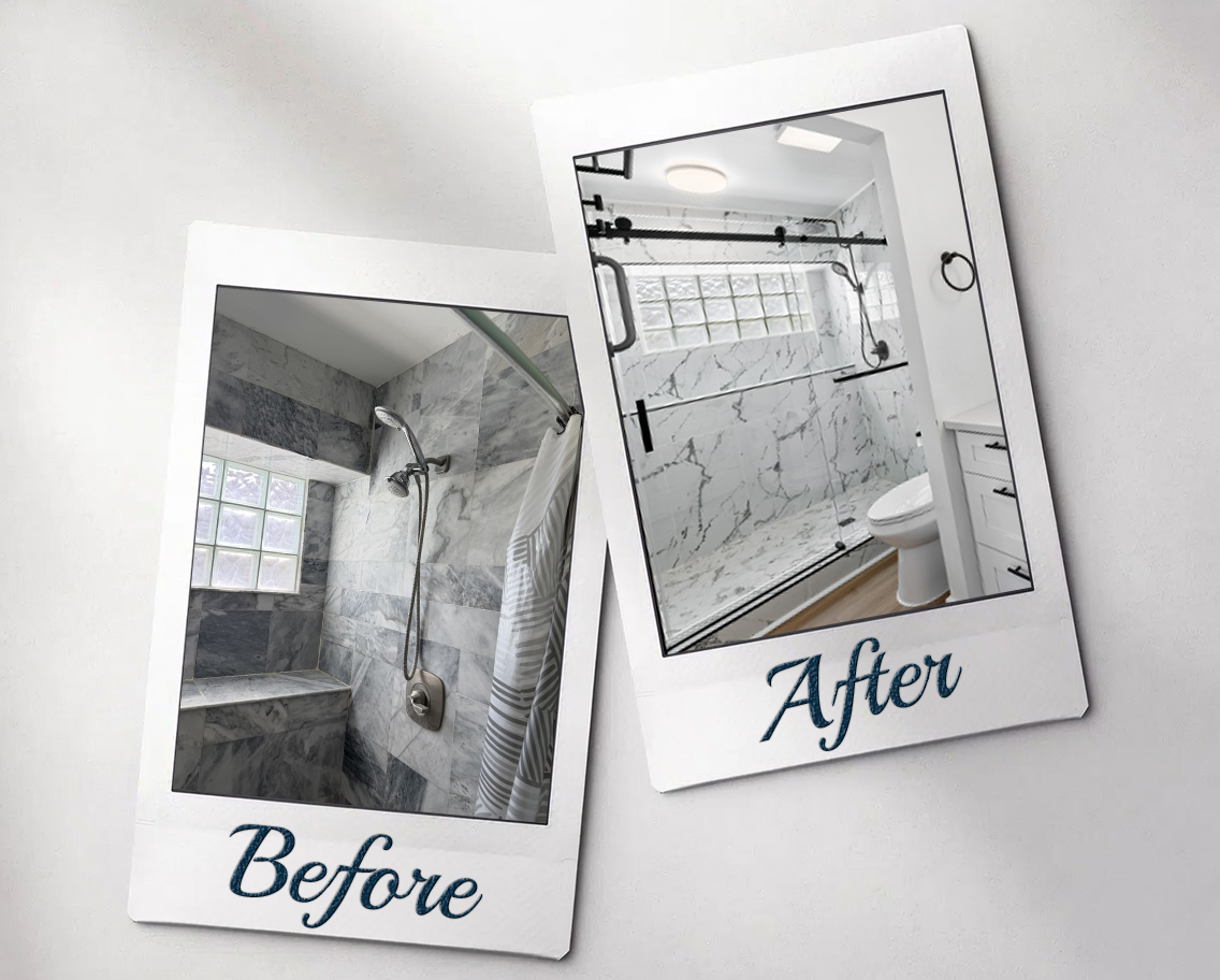 Shower remodeling before and after